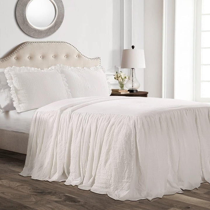 Lush Decor Tagesdecke Mit RÃ¼schenrock, Polyester, WeiÃŸ, Doppelbett