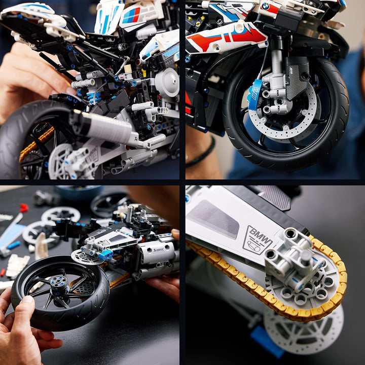 Model de motocicletă LEGO Technic BMW M 1000 RR, kit model pentru adulți, set ca un cadou pentru artizanat pentru bărbați și femei, ca decor pentru casă sau birou 42130