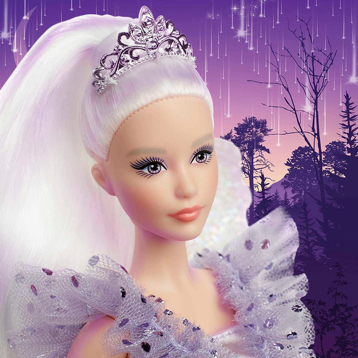 Barbie Signature Tooth Fairy Doll, păpușă de colecție cu aripi de zână, baghetă magică și pungă de monede, cadou pentru copii 6+, JCW43