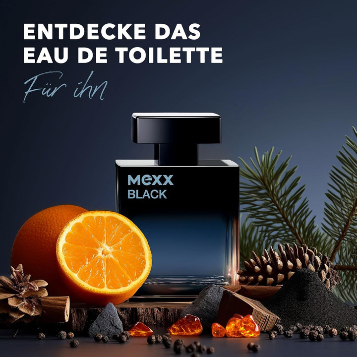 Apă de toaletă MEXX BLACK Woman, parfum captivant și intens cu note fructate pentru femei senzuale, 30 ml
