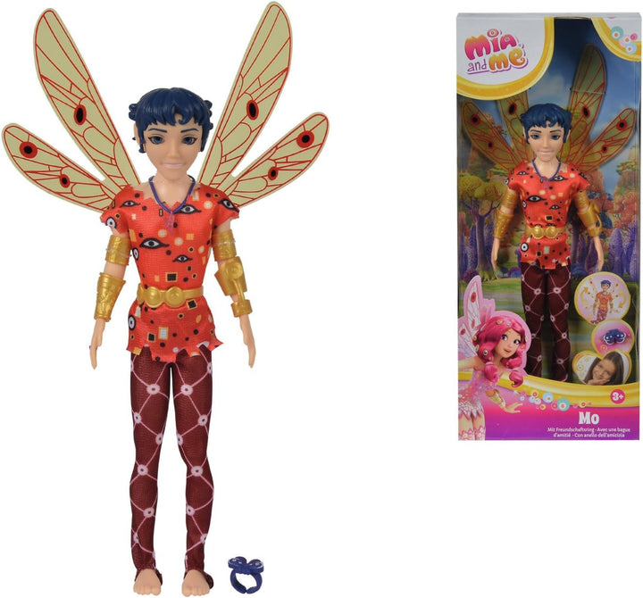 Simba 109480091 - Mia an Me Dressing Doll Mo, Elf cu aripi și picioare mobile, accesorii 6X și inel de prietenie, 24.5Cm, de la 3 ani [Exclusiv pe Amazon]