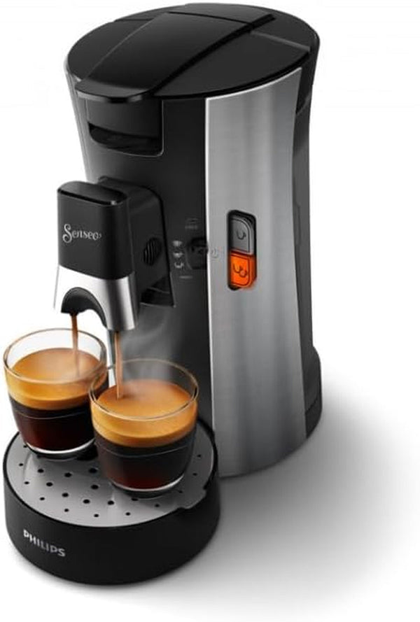 Philips CSA250/11 Espressor cu capsule Senseo Select Eco, Intensity Plus, Crema Plus, funcție Memo, oțel periat