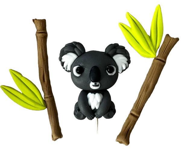 Lot de 5 décorations comestibles en pâte à sucre, Koala Baby