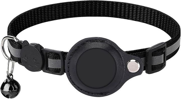 Zgardă pentru pisici Airtag, zgardă GPS reflectorizantă pentru pisici cu clopoțel, zgardă reglabilă pentru pisici cu suport integrat pentru tracker, compatibilă cu Apple Airtag, pentru zgardă pentru pisici, albastră, 1 bucată