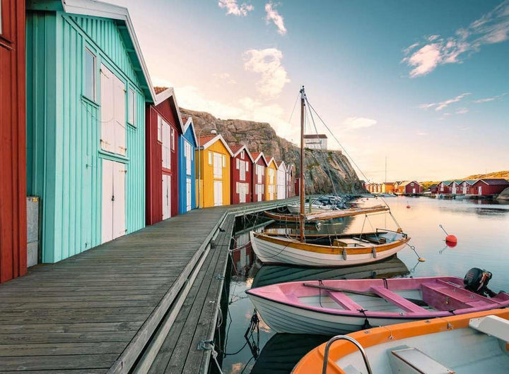 Ravensburger Puzzle 12000847, Locuri scandinave - Boathouses în Smøgen, Suedia - puzzle jigsaw de 500 de piese pentru adulți și copii de peste 12 ani
