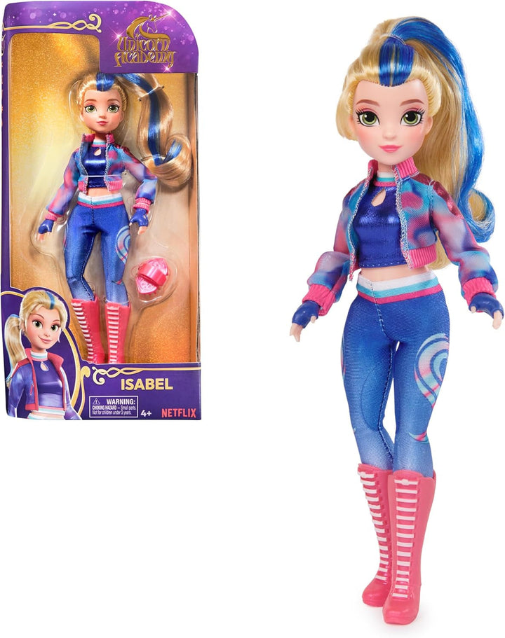 Unicorn Academy Deluxe Masked Ball Sophia - păpușă de 24 cm din popularul serial Netflix cu 2 ținute, dress-up clasic și joc de rol, vârsta 4+