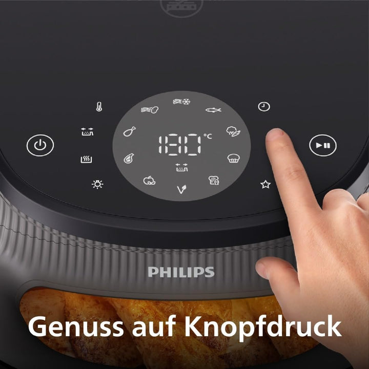 Philips Airfryer 3000 Series 6.2L, Kochfenster, 16-In-1 Kochfunktionen, Rapidair plus Technologie, Fat Removal, Homeid Rezepte-App, Mühelose Reinigung (NA330/00)