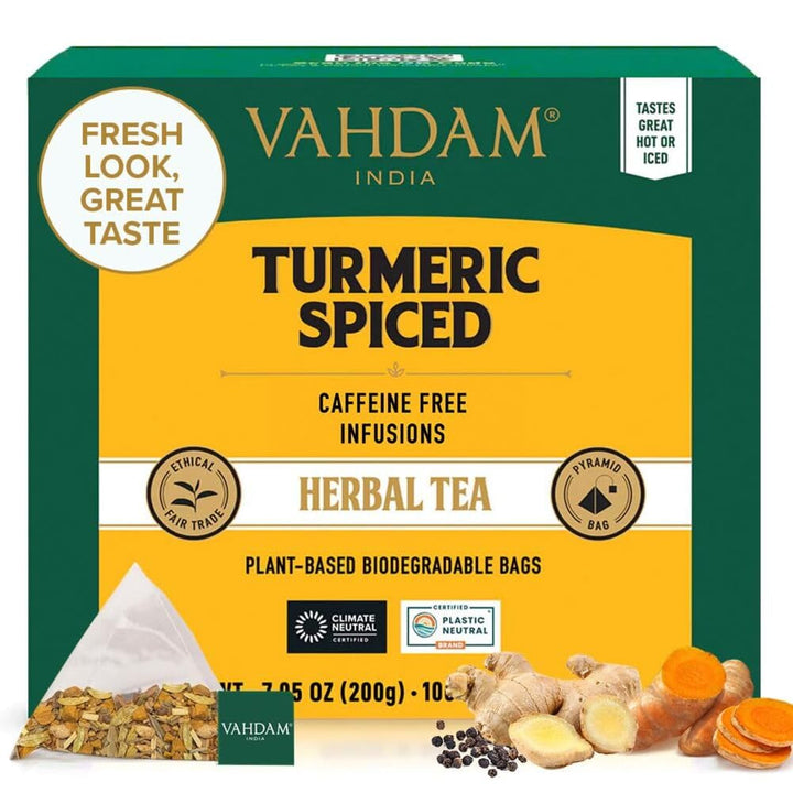 VAHDAM, ceai verde din Himalaya (100 pliculețe de ceai) 100% pur și aromat | Frunze de ceai verde natural | Vegan, fără gluten, fără lactoză | Proaspăt și direct de la sursa din India | Ceai verde