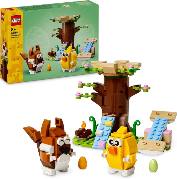 LEGO Spring Animal Playground, set de construcție cu pasăre și veveriță, set de joacă cu casă în copac pentru copii, idee de cadou pentru băieți și fete de la 8 ani, set de animale, jucărie cu figuri de animale 40709