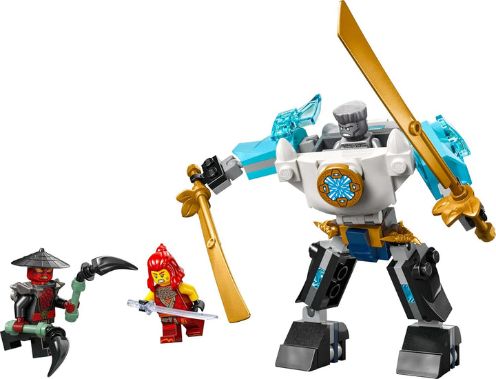 LEGO NINJAGO Zane's Action Mech - Jucărie ninja cu 3 minifigurine pentru jocuri de rol - Set mic de construit și jucat pentru copii - Idee de cadou pentru băieți și fete de la 6 ani 71827 Seturi de constructie Besuche den LEGO-Store