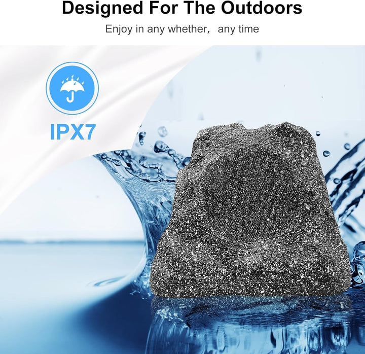 Herdio 6.5" Outdoor Rock Lautsprecher Hardwired 400 Watt, IPX6 Wasserdichtes Design Für Pool, Garten, Deck Und Outdoor Aktivitäten (Paar)