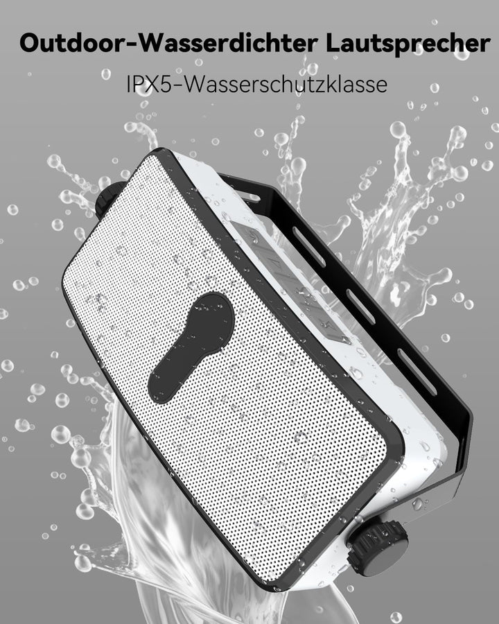 Plyee Audio Bluetooth-Lautsprecher Für Draußen, IPX5 Wasserdicht, Drahtlose Synchronisation Mit 100 Lautsprechern, Wandmontierbar, Ideal Für Terrasse, Veranda, Garage, Paar (MZ-511)