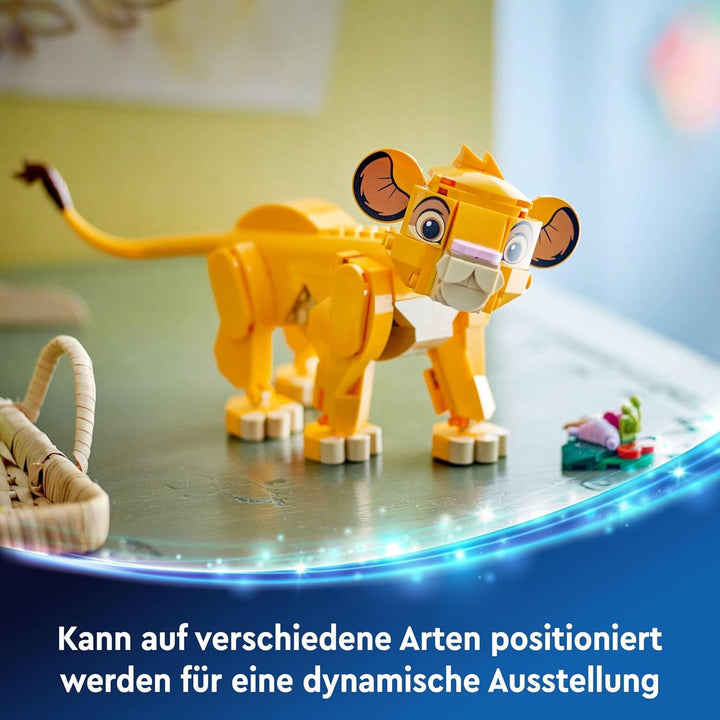 LEGO Ç€ Disney Simba, puiul de leu al regelui, jucărie de construcție pentru copii, Playset fantezie cu figura leului, idee de cadou cool pentru fete și băieți de la 6 ani, jucărie pentru copii 43243