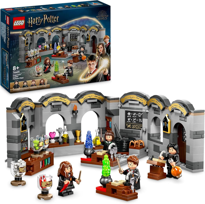 Castelul Hogwarts LEGO Harry Potter: Clasa de Poțiuni, Jucărie Fantasy, Clasă construibilă, Idee de cadou pentru băieți, fete și toți fanii, cu Hermione Granger și Severus Snape 76431