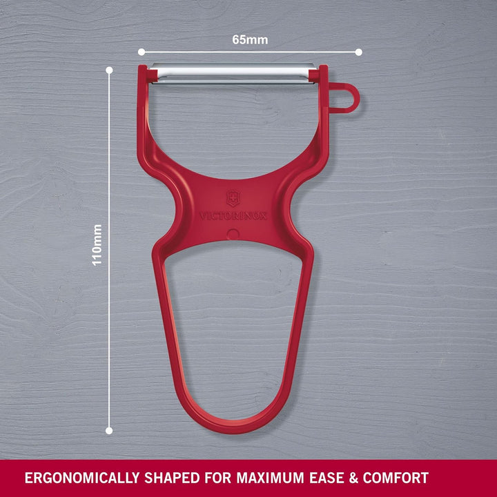 Victorinox RAPID Sparschäler, Gemüse, Gerader Schliff, Extra Scharf, Pendelklinge, Robuster Kunststoffgriff, Für Links- Und Rechtshänder