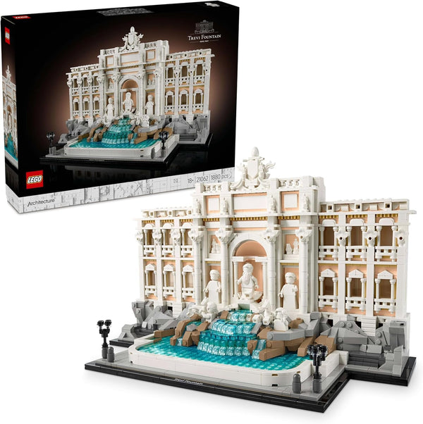 LEGO Architecture Trevi Fountain - Model al unui punct de reper din Roma cu sculpturi Minifigures - piesă de colecție pentru birou și sufragerie - cadou pentru adulți și iubitori de arhitectură 21062