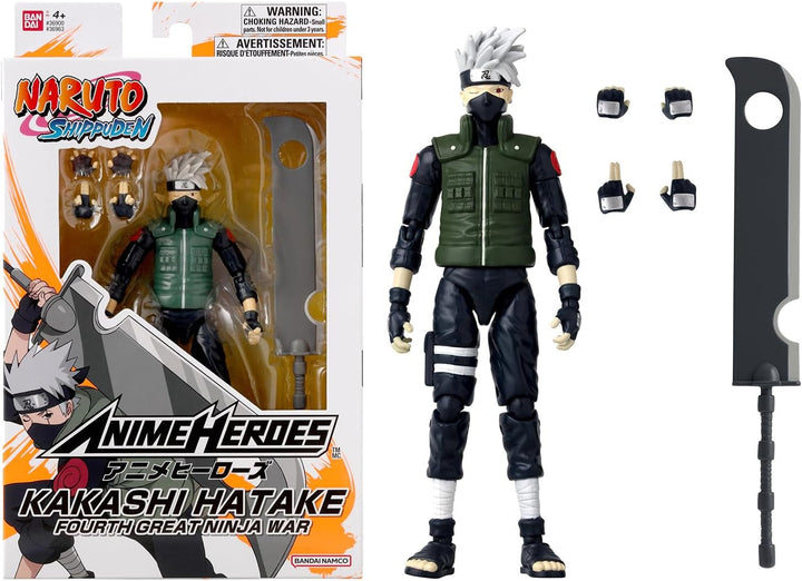 Bandai - Anime Heroes - Naruto Shippuden - Anime Hero Figures 17 Cm - Kakashi Hatake - Licență oficială - Figura articulată Kakashi - 36903