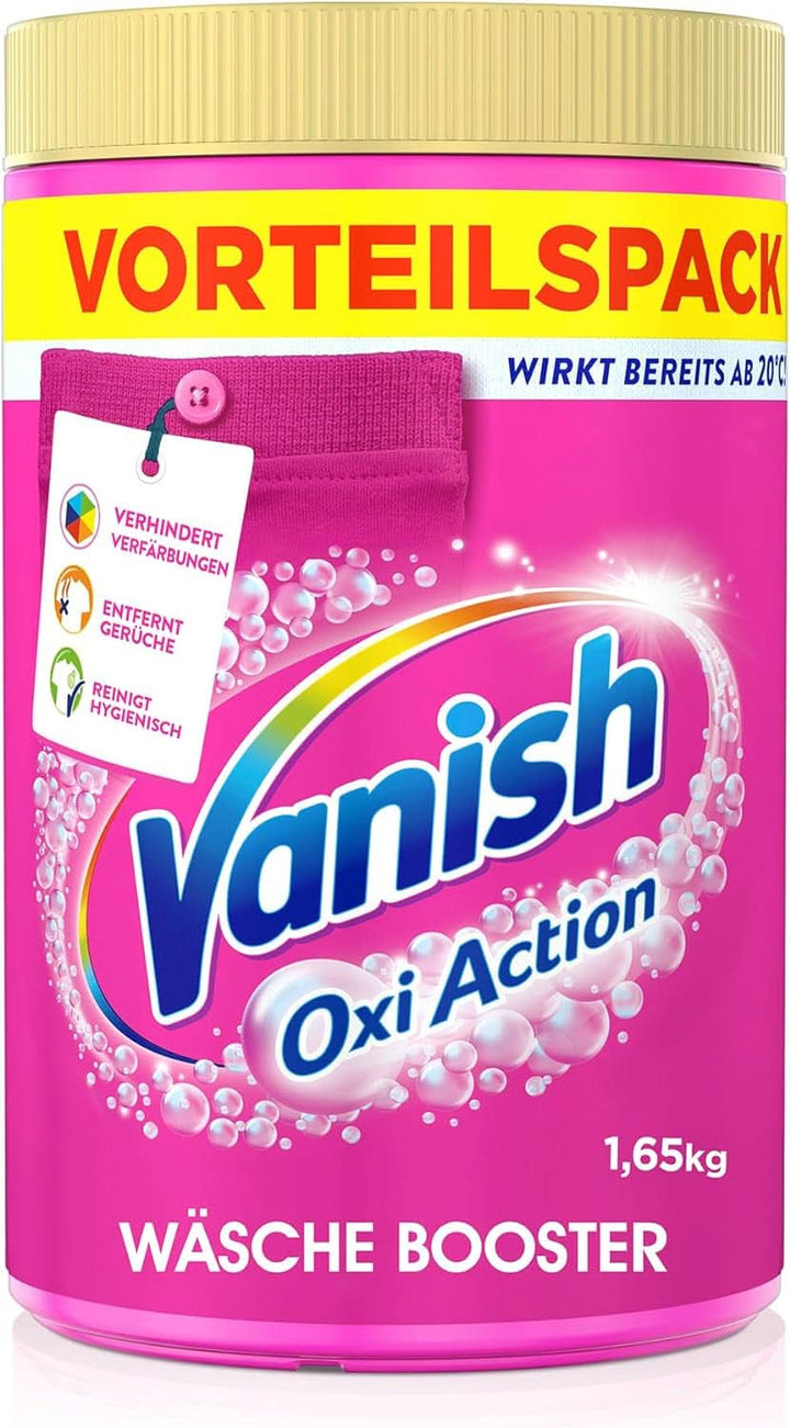 Vanish Oxi Action Powder Pink - 1 X 1.65 Kg - pudră de îndepărtare a petelor și de îmbunătățire a rufelor fără clor - pentru rufe colorate