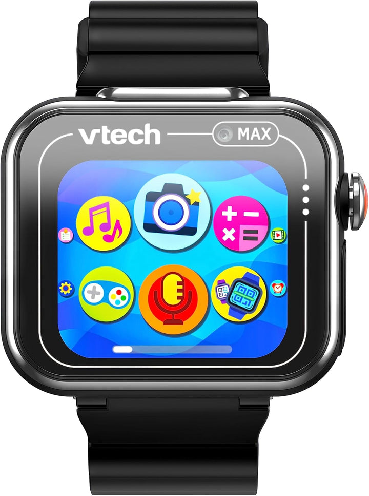 Vtech KidiZoom Smart Watch MAX în negru - ceas pentru copii cu cameră dublă pentru fotografii și videoclipuri, numeroase jocuri, funcții variate și multe altele - Pentru copii de la 5-12 ani