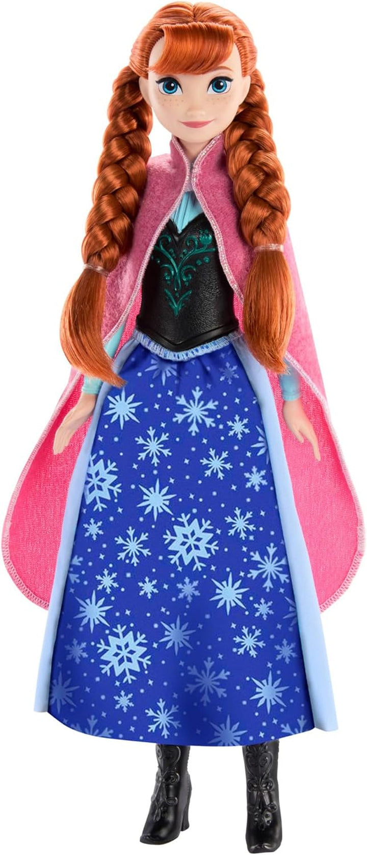 Mattel DISNEY Frozen The Ice Queen Anna Doll - fustă magică cu efect de schimbare a culorilor, activabilă cu ajutorul baghetei cu fulgi de zăpadă și apă, inclusiv periuță de păr, pentru copii de la 3 ani, HTG24
