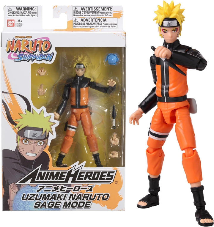 Bandai - Anime Heroes - Naruto Shippuden - Anime Hero Figures 17 Cm - Kakashi Hatake - Licență oficială - Figura articulată Kakashi - 36903
