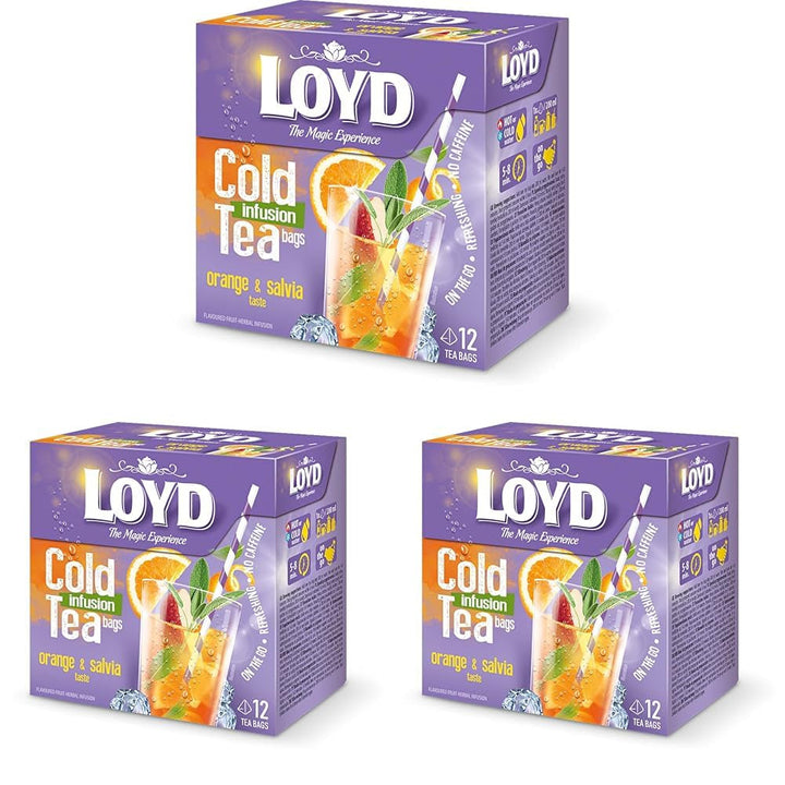 LOYD - Ceai rece cu căpșuni și zmeură - 12 pliculețe piramidale, ceai rece de vară, ceai rece aromatizat, cu ingrediente naturale, apă aromatizată, fără adaos de zahăr, preparat la rece - 30 g