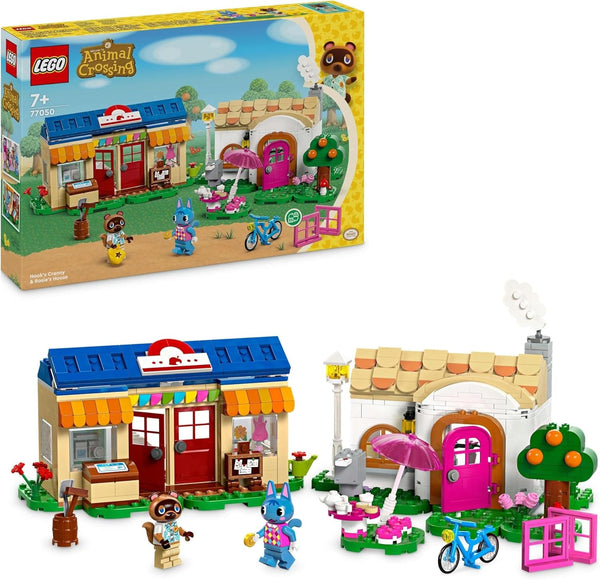 Set LEGO Animal Crossing Nook's Shop și Sophie's House, jucărie creativă pentru copii cu 2 mini figurine din seria de jocuri video, cadou pentru fete și băieți de la 7 ani 77050