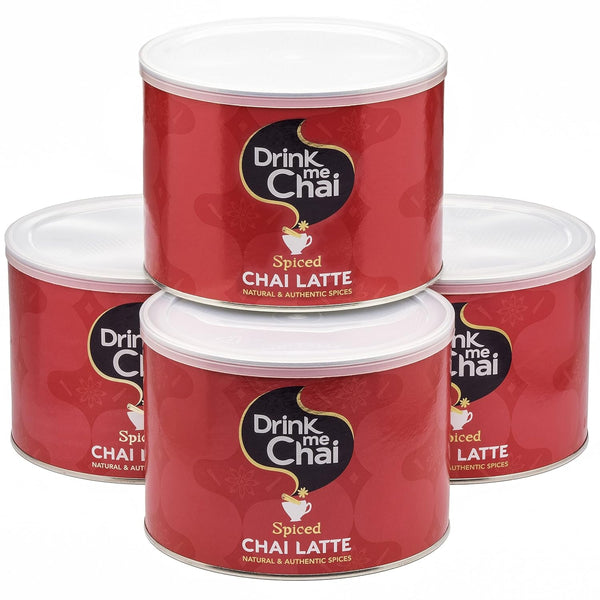 Drink Me Chai Chai Latte condimentat 1 kg (4 bucăți) – Adăugați doar apă, pudră Chai Latte (200 porții în total)