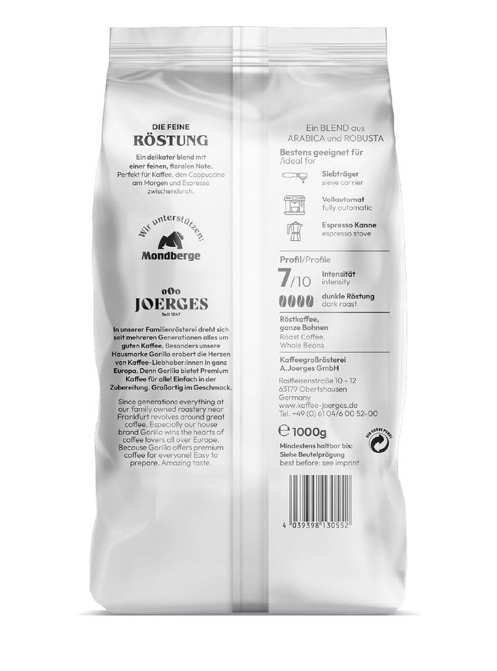 Joerges  Espresso Delicato, 1 Kg, Weiß