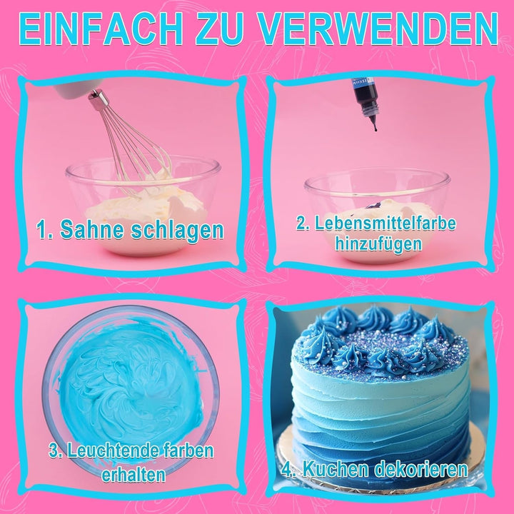 Set 4 coloranti alimentari lichizi, concentrati, 4 x 30 ml Coloranti Alimentari Naty Shop