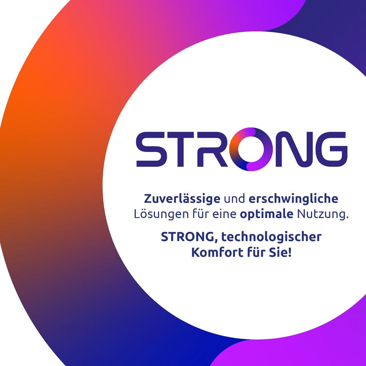 STRONG - 40 Zoll (100 Cm) Full HD Fernseher SRT40FF2003C - Herausragende Bildqualität - Triple-Tuner - 3 Hdmi-Anschlüsse (1 ARC), 2 Usb-Anschlüsse, AV, Antennen-/Sat-Anschluss - Schwarz