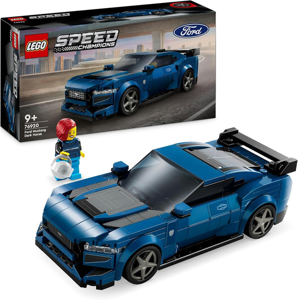 LEGO Speed Champions Ford Mustang Dark Horse Sports Car, jucărie auto cu minifigurine de construit, jucat și expus pentru copii, cadou pentru băieți, fete și fani auto de la 9 ani 76920