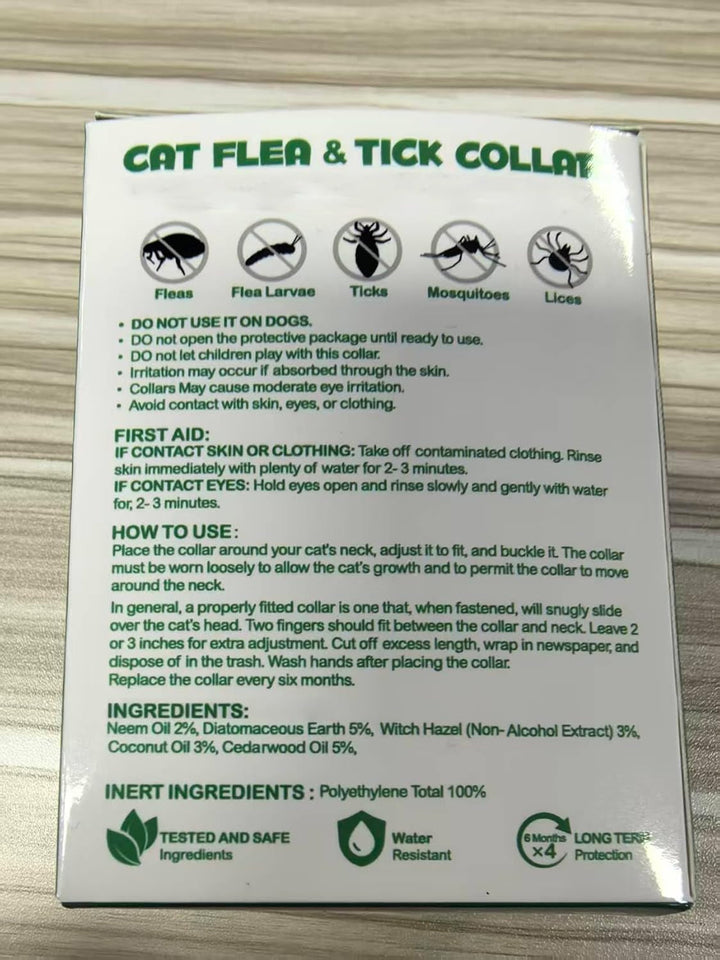 QLIGES Zgardă antipurici și căpușe pentru pisici, pachet de 4 zgărzi antipurici pentru pisici, protecție eficientă 24 de luni, protecție împotriva alergiilor cutanate, moale și confortabilă, reglabilă, impermeabilă, potrivită pentru toate pisicile