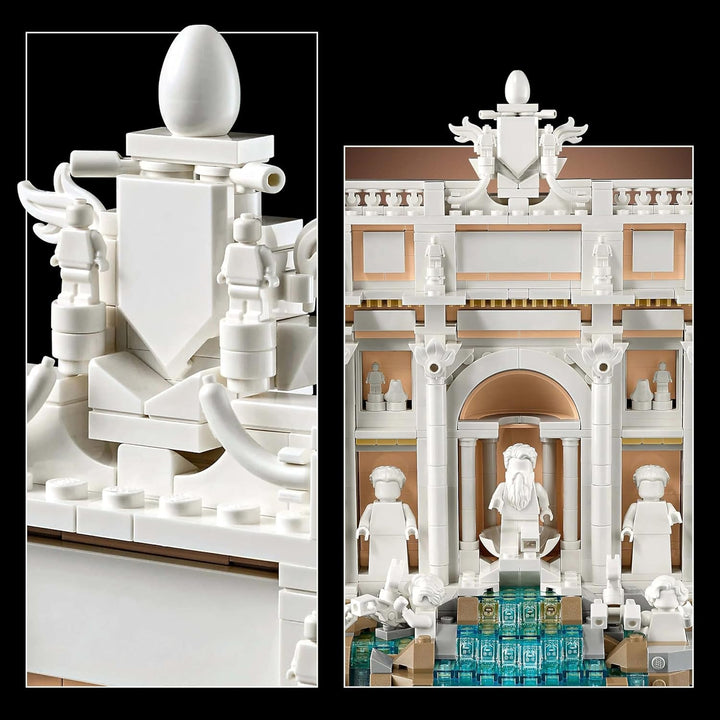 LEGO Architecture Trevi Fountain - Model al unui punct de reper din Roma cu sculpturi Minifigures - piesă de colecție pentru birou și sufragerie - cadou pentru adulți și iubitori de arhitectură 21062