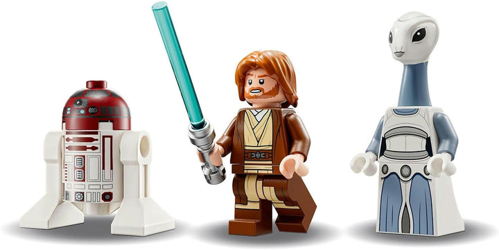 LEGO Star Wars Luptătorul stelar Jedi al lui Obi-Wan Kenobi, jucărie construibilă cu Taun We, figurină droid și sabie laser, Set Atacul clonelor 75333