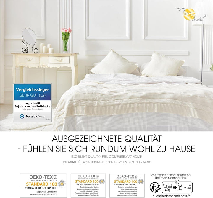 Aqua-Textil 4-sezon plapuma 135X200Cm Pături înnodate împreună Iarna 800G Vara 600G Reglarea climei Oeko-Tex