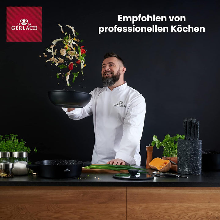 Gerlach Modern Besteck-Set Für 6 Personen Spülmaschinenfest Essbesteck Aus Edelstahl Elegantes Besteck Mit Messer Gabel Löffel Und Teelöffel Tafelbesteck Rostfrei 24 Stk