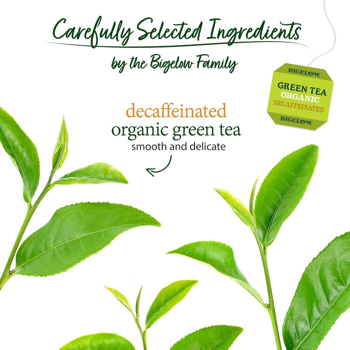 Bigelow Organic Decaffeinated Green Tea, 40 Count (Pack of 6), 240 Total Tea Bags Tea USA Naty Shop