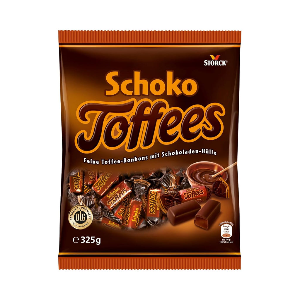 Schoko Toffees - 1 X 325G - Schokoladen Toffees Mit Feinherbem Schokoladenüberzug (30 Prozent)