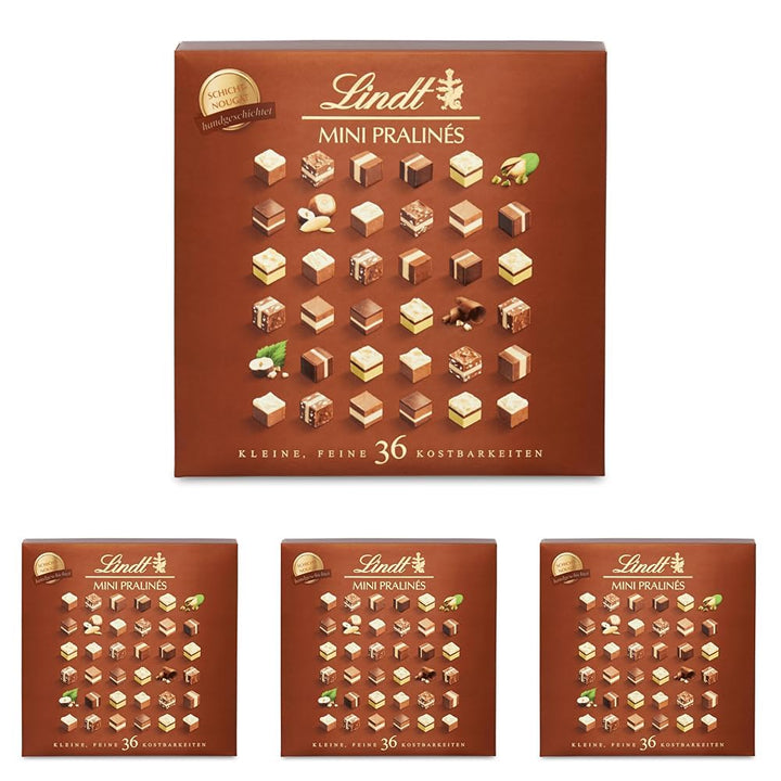 Lindt Schokolade - Nougat Mini Pralinés | 165 G | -Schachtel Mit 36 Pralinen in 9 Ausgewählten, Exquisiten | Pralinengeschenk | Schokoladengeschenk | 1Er Pack