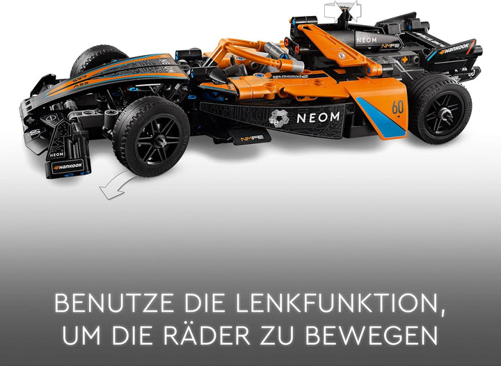 Mașină de curse LEGO Technic NEOM Mclaren Formula E, jucărie cu mașină de curse pentru copii de la 9 ani, băieți și fete, kit de mașină model, decor pentru camera copiilor, idee de cadou pentru ziua de naștere 42169