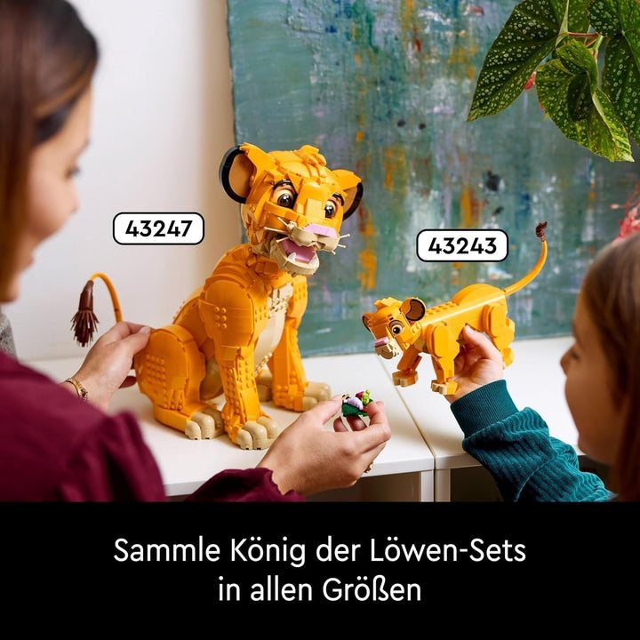 Lego Ç€ Disney Simba, tânărul rege al leilor, jucărie de construit pentru colecționat cu figurine creative de animale, activitate relaxantă pentru adulți, idee de cadou pentru femei 43247