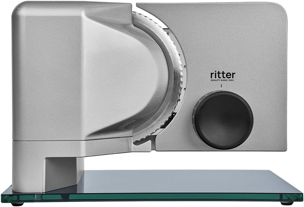 Ritter Sono 2 Elektrischer Allesschneider & Brotschneidemaschine Aus Metall Mit Eco-Motor, Made in Germany, Silbermetallic