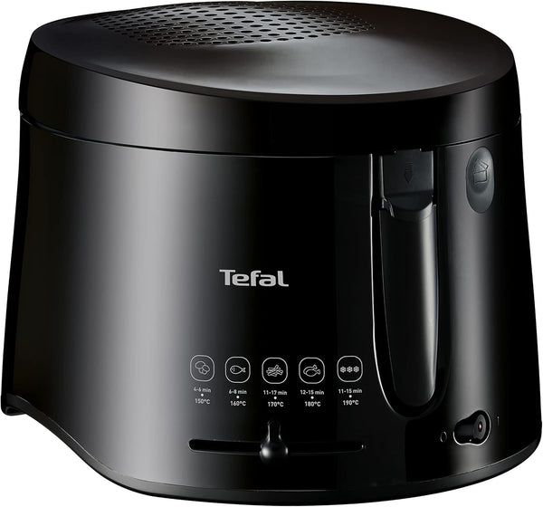 Tefal Maxi Fry Fritteuse, Cool Wall Technologie, Bis Zu 1,2 Kg Fassungsvermögen, Einklappbarer Griff, Kompakte Größe, Regelbares Thermostat Von 150°C Bis 190°C, Schwarz, FF1078