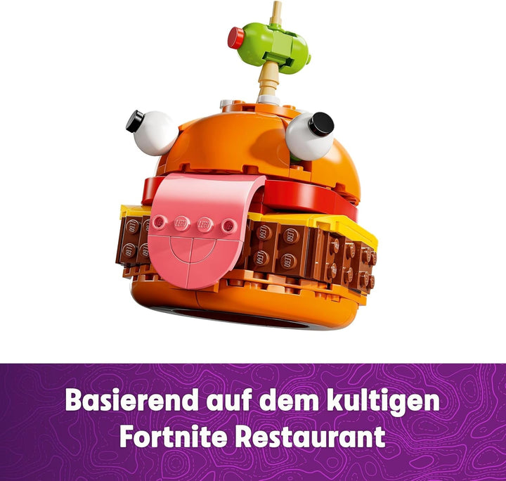 LEGO Fortnite Durrr Burger, Set de construcție pentru jocul video pentru gameri cu vârsta de peste 9 ani, Model de expus, Figurină de colecționat, Cadou pentru copii, adolescenți și adulți, Obiect de colecție 77070
