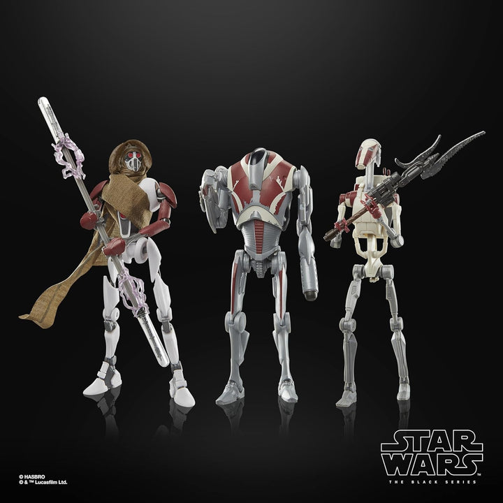 Star Wars Seria Neagră Magna Raider, Super Battle Droid, Jedi Battle Droid: Survivor Action Figures 3-pack, Scale 15 cm