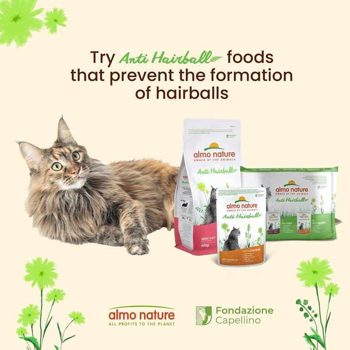 Almo Nature Holistic Anti-Hairball - hrană umedă pentru pisici adulte - cu pui - 70G, pachet de 30