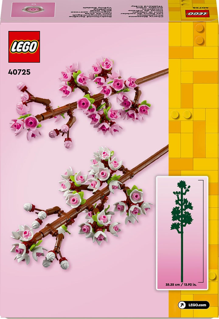 LEGO Botanicals Cherry Blossoms - Flori artificiale de construit - Decorațiuni de birou pentru copii - Buchet de flori de expus - Cadou pentru femei și bărbați de la 8 ani - Botany Collection 40725