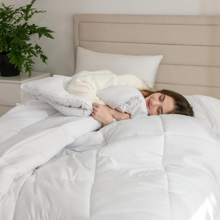 Good Nite Winter Duvet 200X200 Cm 460Gsm Plapumă caldă pentru lenjerie de pat de iarnă Plapumă matlasată cu umplutură din poliester Microfibre Pătură de dormit alb 200X200Cm