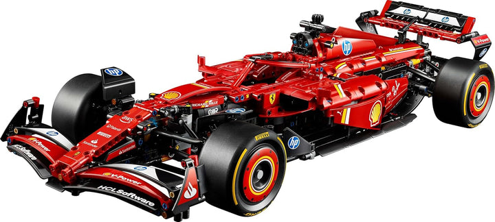 LEGO Technic Ferrari SF-24 F1 Race Car - Mașină model pentru adulți - Set Formula 1 de colecție - Motor V6, cutie de viteze, direcție și DRS la scara 1:8 - Cadou pentru fanii sporturilor cu motor și ai mașinilor de curse 42207